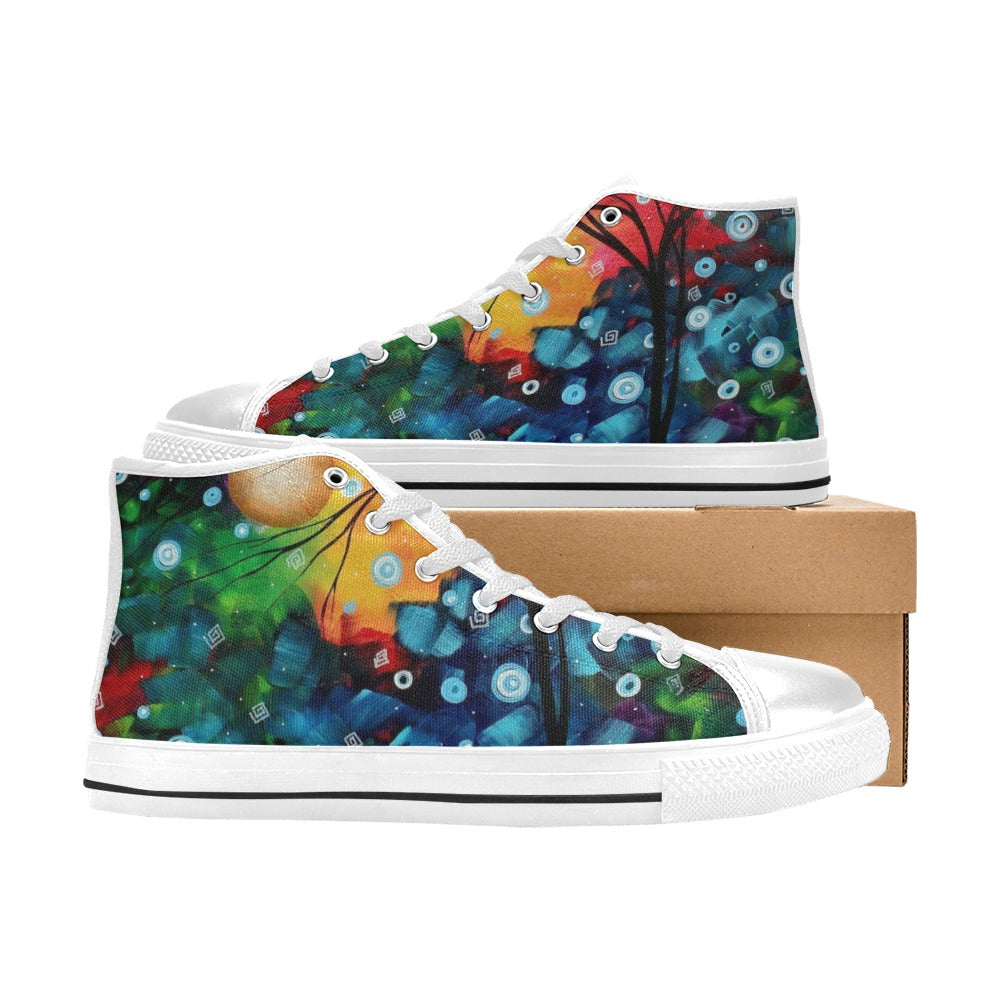 Custom High Top Canvas Abstract Glow Shoes for Women