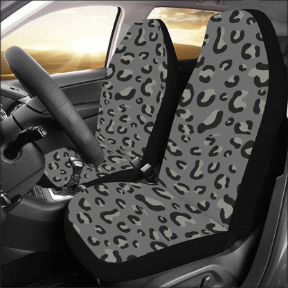 Black and Gray Leopard Car Seat Covers (Set of 2)