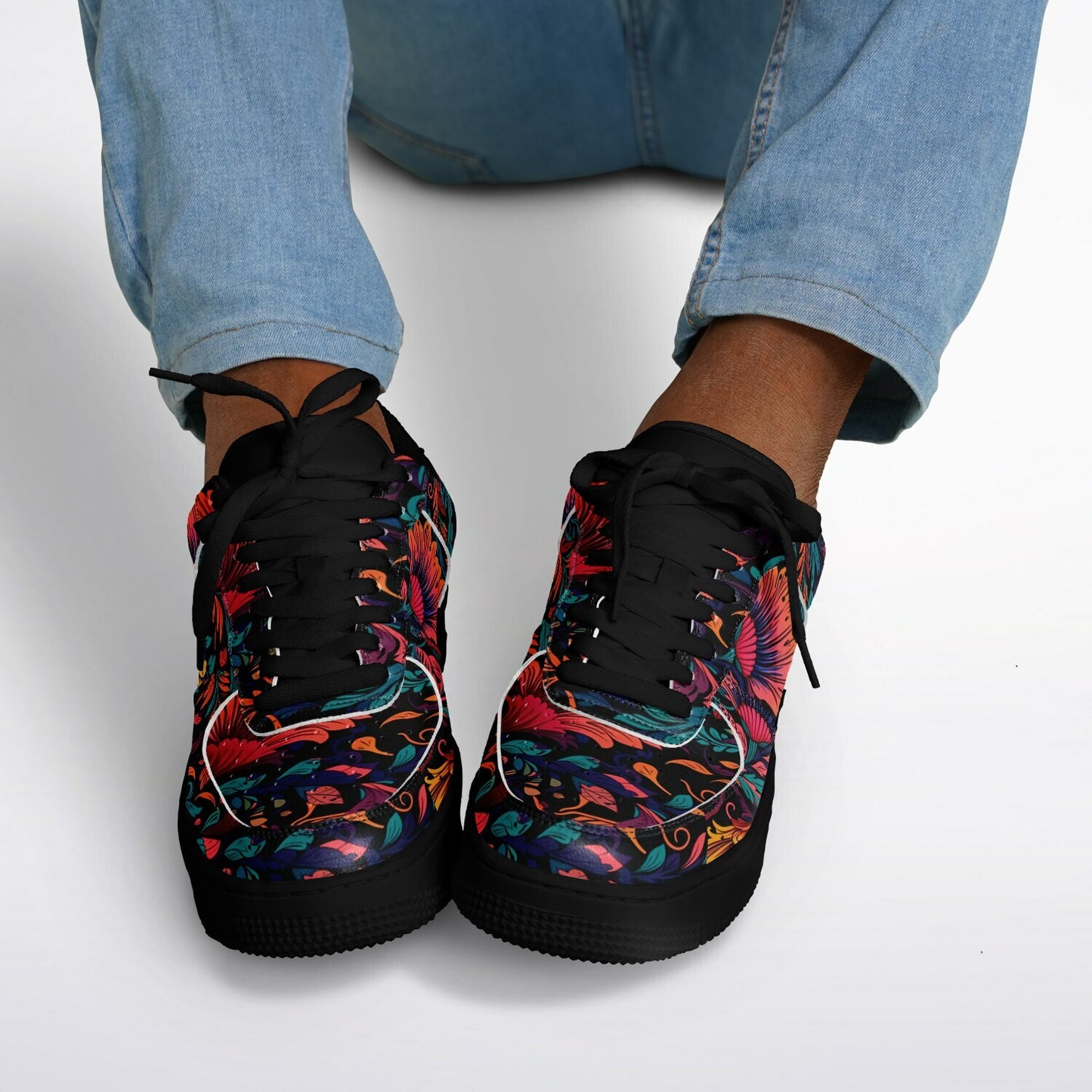 Core Low Shoes – Retro Floral Sneakers for Hippie Style