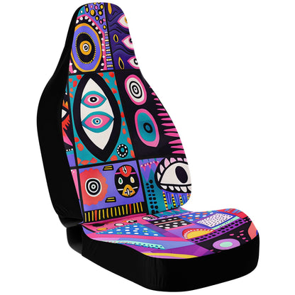 Abstract Geometric Car Seat Covers – Vibrant Decorative Art  Custom Design
