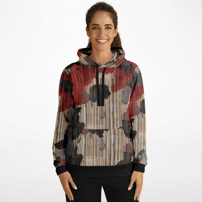 Red & Black Fashion Hoodie -  Men & Women Bohemian Style  Abstract Art Abstract Expressionism