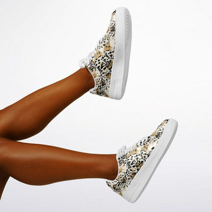 Core Low Shoes, Leopard Print Sneakers, Animal Pattern Low Tops, Seamless Wild Style Shoes, Custom Shoes