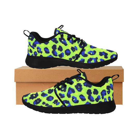Extinction Women's Sneakers Black and Green Animal Print