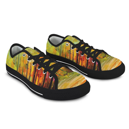Autumn Walk Abstract Painting  Low Top Women's Shoes