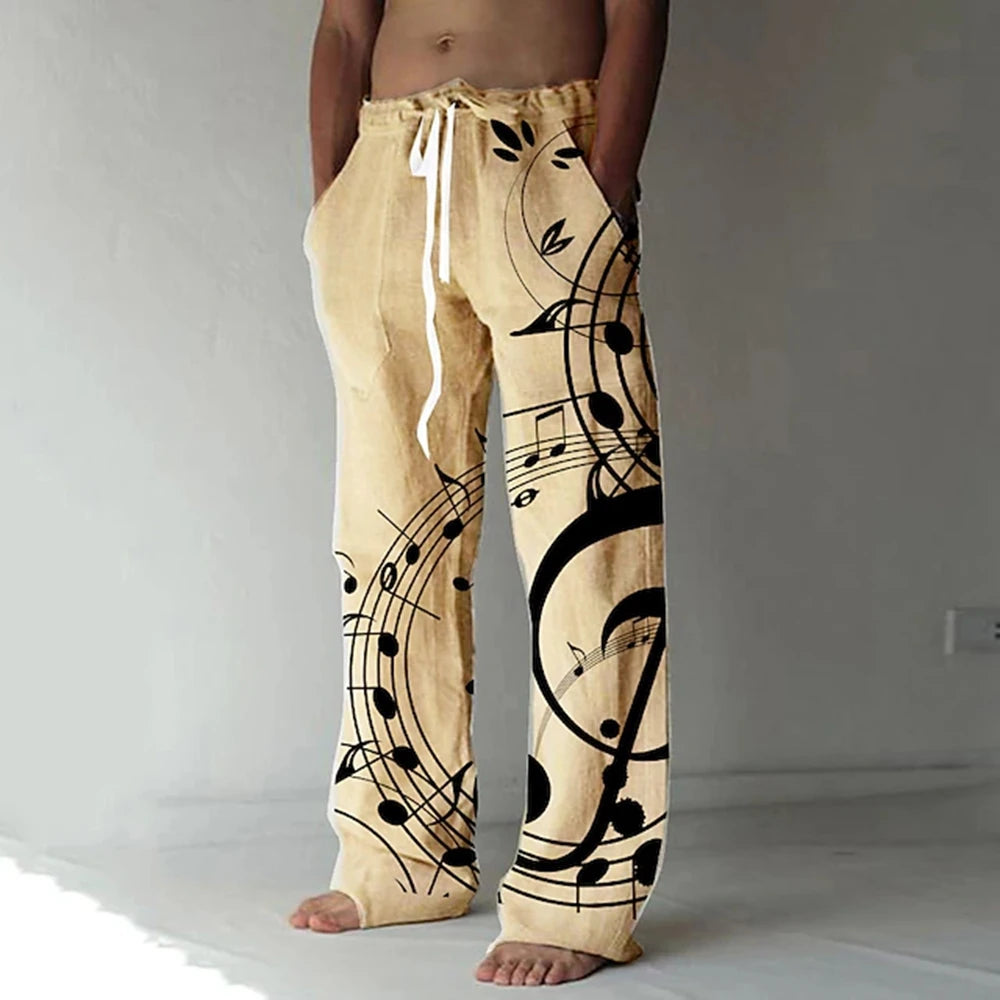 Men's Trousers Summer Pants Beach Pants Elastic Designer Front Pocket Straight Leg Graphic Prints Graffiti Comfort Casual Pants