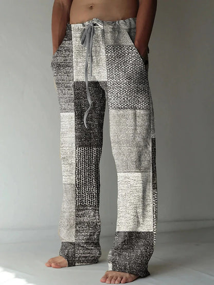 Men's Trousers Summer Pants Beach Pants Drawstring Elastic Waist 3D Print Color Block Geometric Graphic Prints Casual Pants