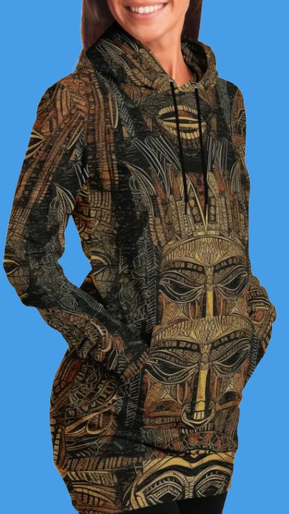Fashion Longline Hoodie – Tribal, African, Bohemian Style