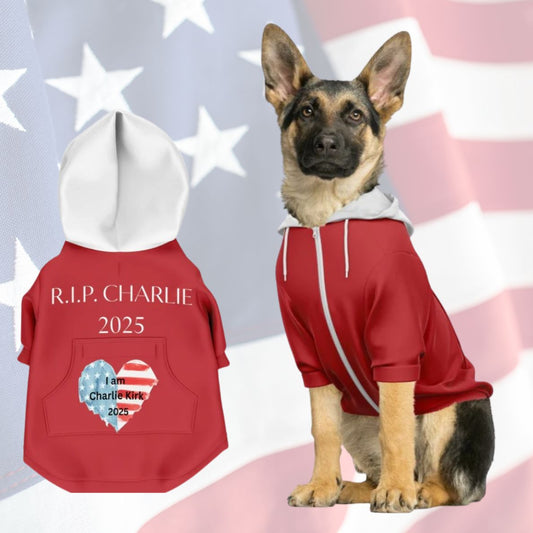 I AM CHARLIE KIRK Patriot Fashion Dog Zip-Up Hoodie
