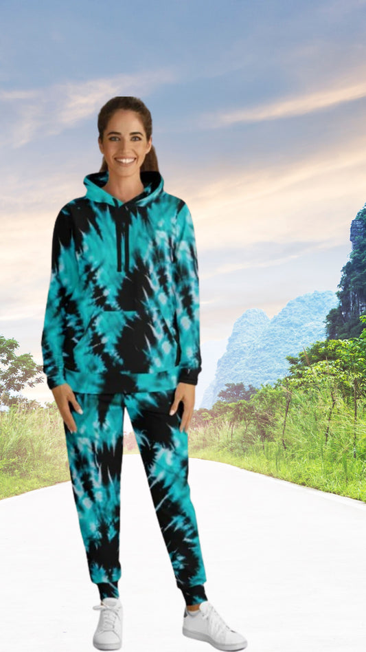 Tie Dyed Fashion Fit Sweatsuit | Hoodie Crew and Jogger Sweatpants Hoodie & Jogger | #tie-dye #tie #dye #bleach #fabric #hippie #abstract #watercolor #inks #swirls #seamless