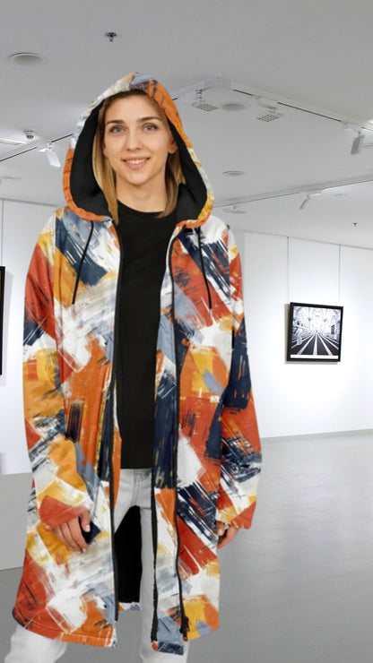 📌 Fall & Winter Warm Hoodie Coat | Abstract Grunge Brushstroke Design