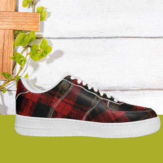 Core Low Black & Red Checkered Sneakers — Classic Plaid Street Style