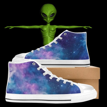 Custom Designed Galaxy Shoes: Custom Celestial High-Top Sneakers