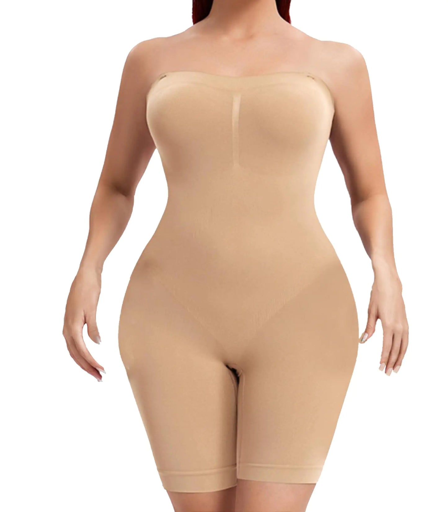 ⭐⭐⭐⭐⭐4.9/436 Reviews - Strapless Shapewear for Women Tummy Control Shapewear Strapless Bodysuit Tube Top Shapewear Strapless Shapewear Bra (Beige XX-Large)