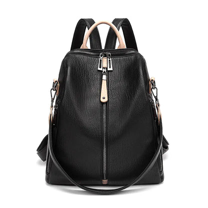Trendy Women's Anti-Theft Soft Leather Backpack