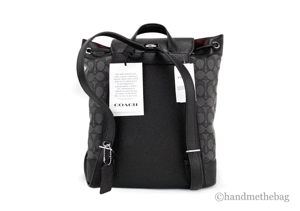 Coach Dempsey Black Smoke Signature Jacquard Canvas Patch Backpack