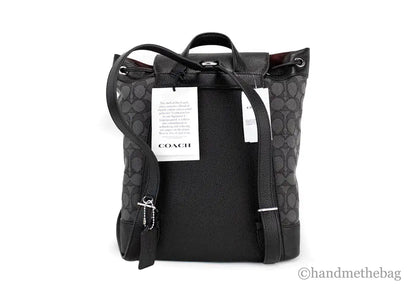 Coach Dempsey Black Smoke Signature Jacquard Canvas Patch Backpack