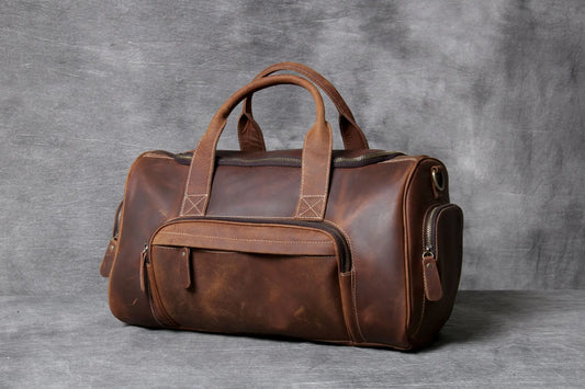 European Retro Leather Travel Bag for Men and Women