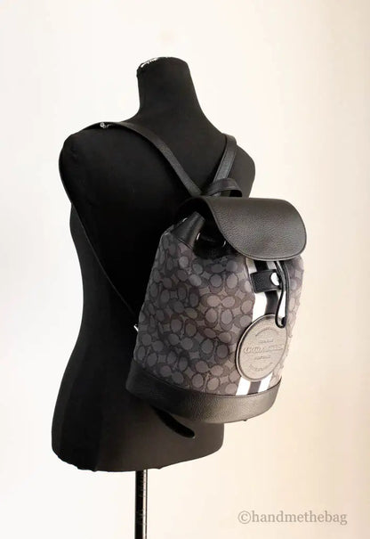 Coach Dempsey Black Smoke Signature Jacquard Canvas Patch Backpack