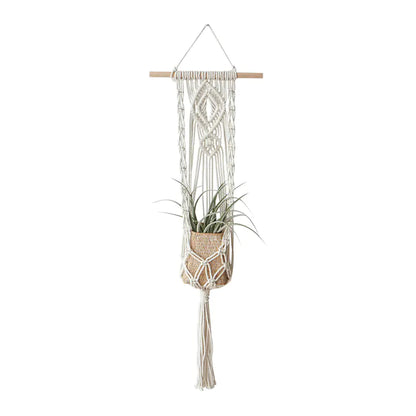 Handwoven Bohemian Plant Hanging Basket Wall Decor