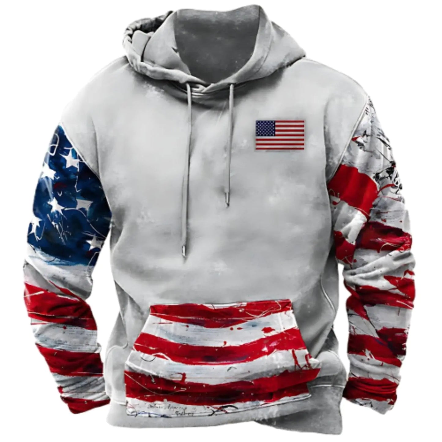 Men's USA Flag Patriotic Hoodies American Flag Hoodies Long Sleeve Sweatshirt with Pockets