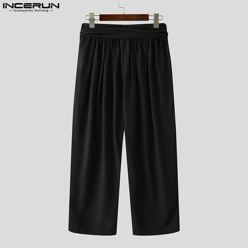 Men's Casual Pants Harem Pant Pleated Long Trousers Streetwear Oversize Men's Clothing S-5XL
