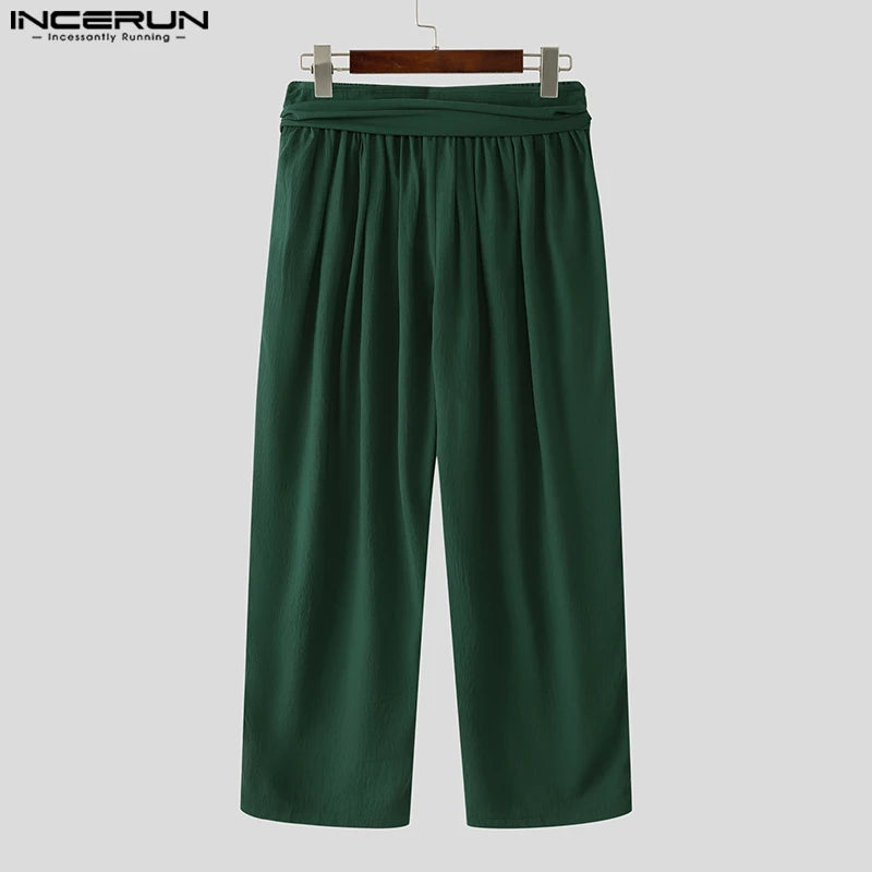 Men's Casual Pants Harem Pant Pleated Long Trousers Streetwear Oversize Men's Clothing S-5XL