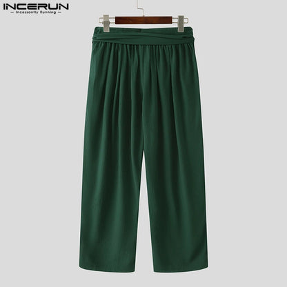 Men's Casual Pants Harem Pant Pleated Long Trousers Streetwear Oversize Men's Clothing S-5XL