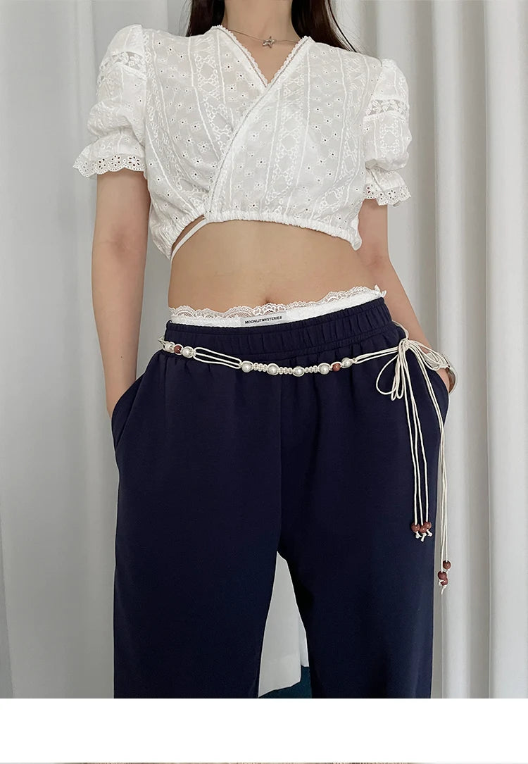 Bohemian Style Flower Beads Waist Belt For Women High-End Versatile Skirt And Jeans Waist Chain For Summer Belt Accessory