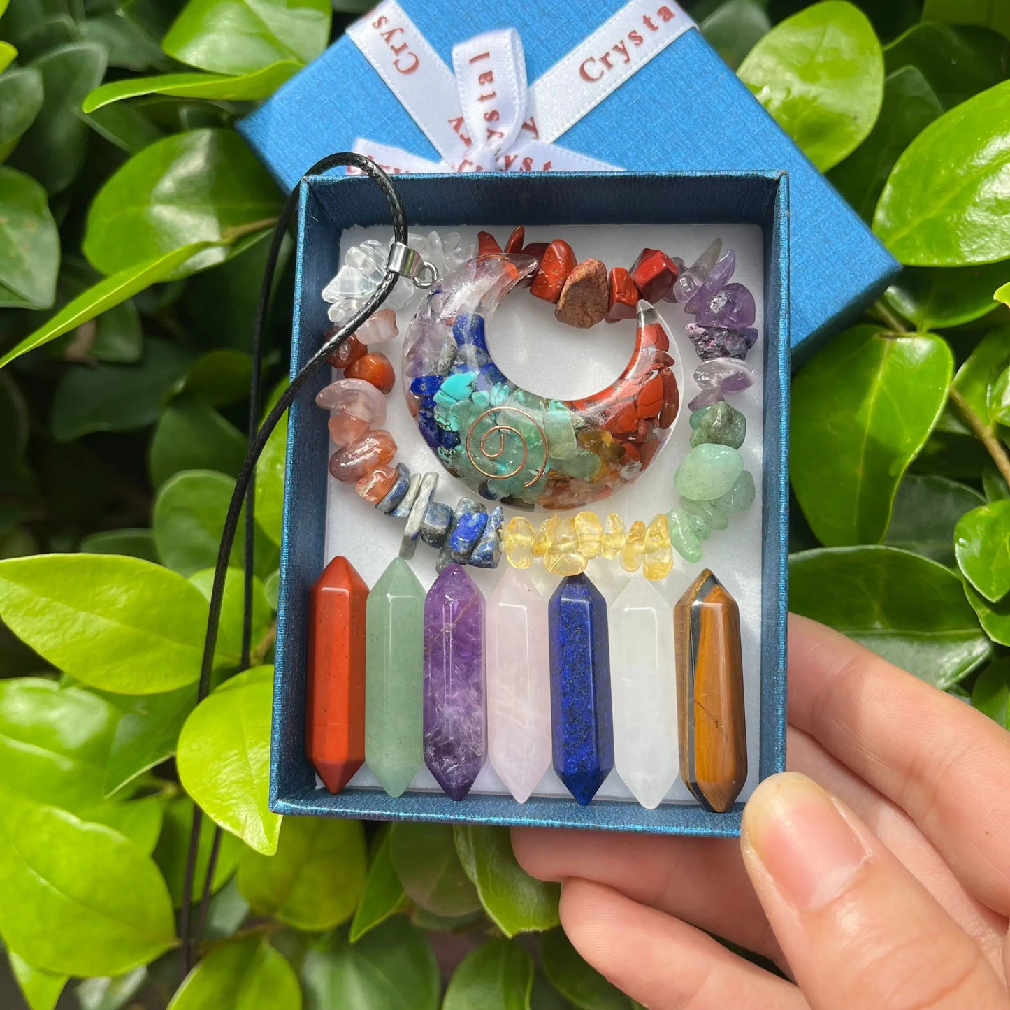 9pcs Pointed Quartz Crystal, Chakra Healing Stones And Crystals Set, Hexagon Rose Quartz Gems For Meditation Bedroom Decor