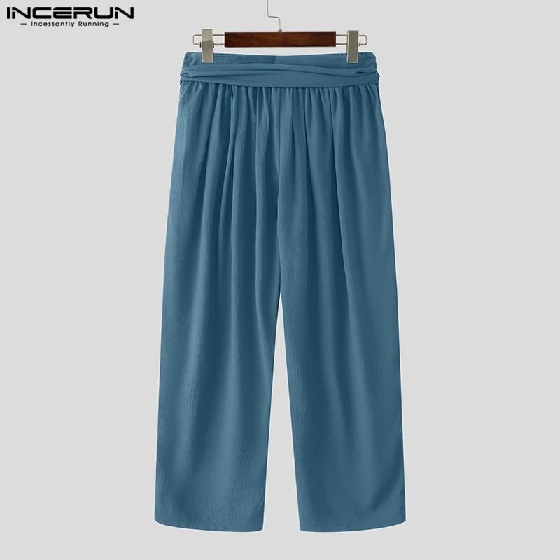 Men's Casual Pants Harem Pant Pleated Long Trousers Streetwear Oversize Men's Clothing S-5XL