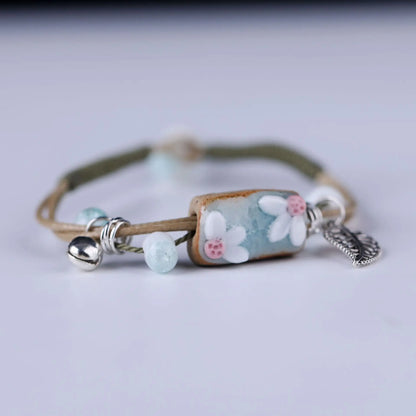 Handmade Boho Gypsy Hippie Design Brown Leather Star G Clef Note Metal Charms Wood Button Beads Wrap Unisex Adjustable Bracelet