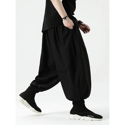 New Men Pants Fashion Korean Style Harem Loose Style Cotton Pants Man Solid Trousers