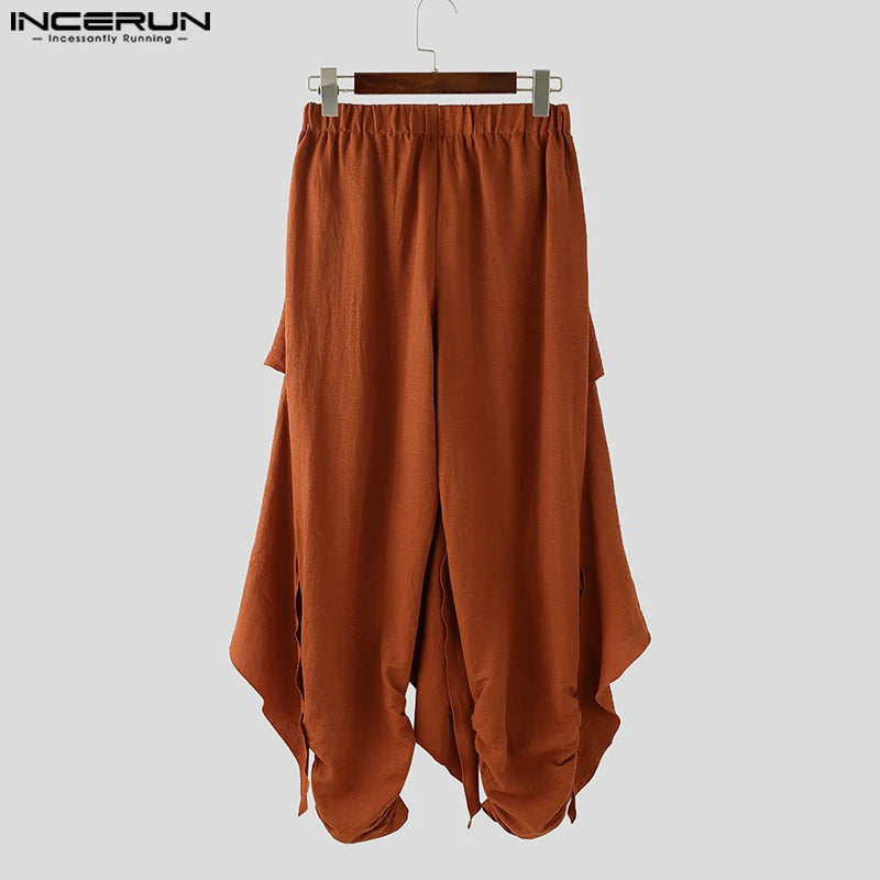 Men's Casual Pants Harem Pant Pleated Long Trousers Streetwear Oversize Men's Clothing S-5XL