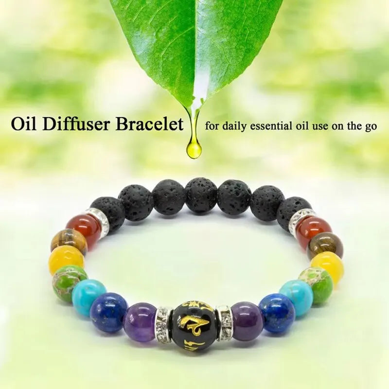 2pcs 7 Chakra Bracelet with Meaning Card for Men Women Natural Crystal Healing Anxiety Jewellery Mandala Yoga Bracelet Gift