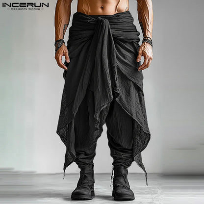 Men's Casual Pants Harem Pant Pleated Long Trousers Streetwear Oversize Men's Clothing S-5XL