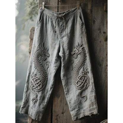 NEW Men's Viking Retro North European Eagle Totem 3D Printed Casual Pants Drawstring Straight Leg Pants Summer Beach Pants