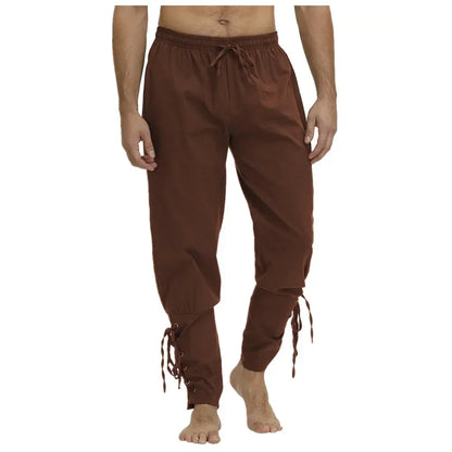 Pirate Pant Viking Costume for Men Renaissance Medieval Pants Drawstring Shorts Halloween Costume Adult Cosplay