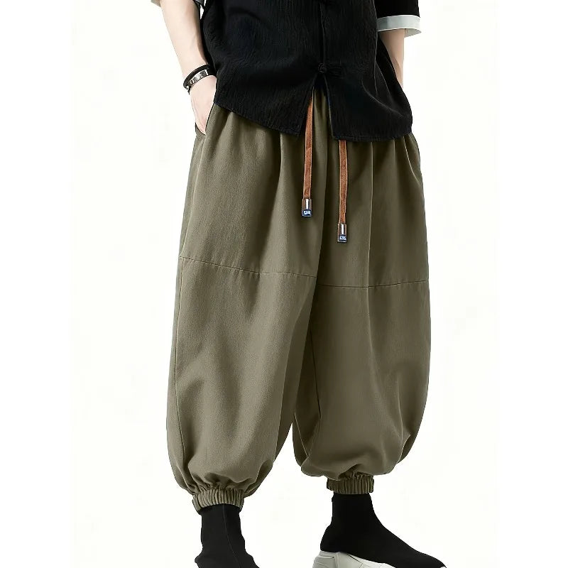 New Men Pants Fashion Korean Style Harem Loose Style Cotton Pants Man Solid Trousers