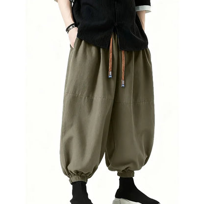 New Men Pants Fashion Korean Style Harem Loose Style Cotton Pants Man Solid Trousers