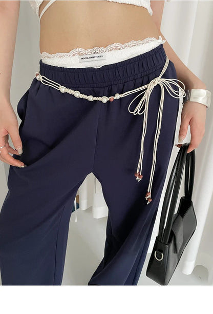Bohemian Style Flower Beads Waist Belt For Women High-End Versatile Skirt And Jeans Waist Chain For Summer Belt Accessory