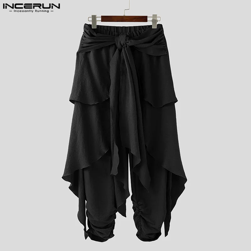 Men's Casual Pants Harem Pant Pleated Long Trousers Streetwear Oversize Men's Clothing S-5XL