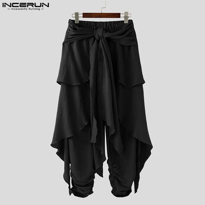 Men's Casual Pants Harem Pant Pleated Long Trousers Streetwear Oversize Men's Clothing S-5XL