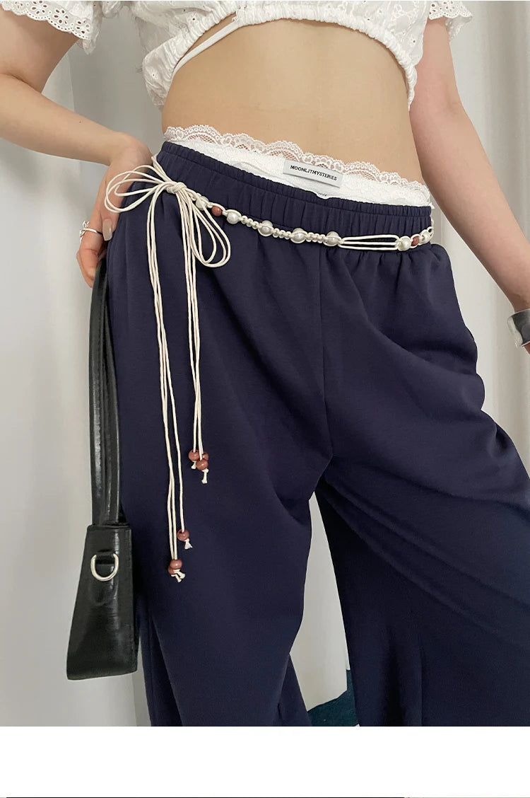 Bohemian Style Flower Beads Waist Belt For Women High-End Versatile Skirt And Jeans Waist Chain For Summer Belt Accessory