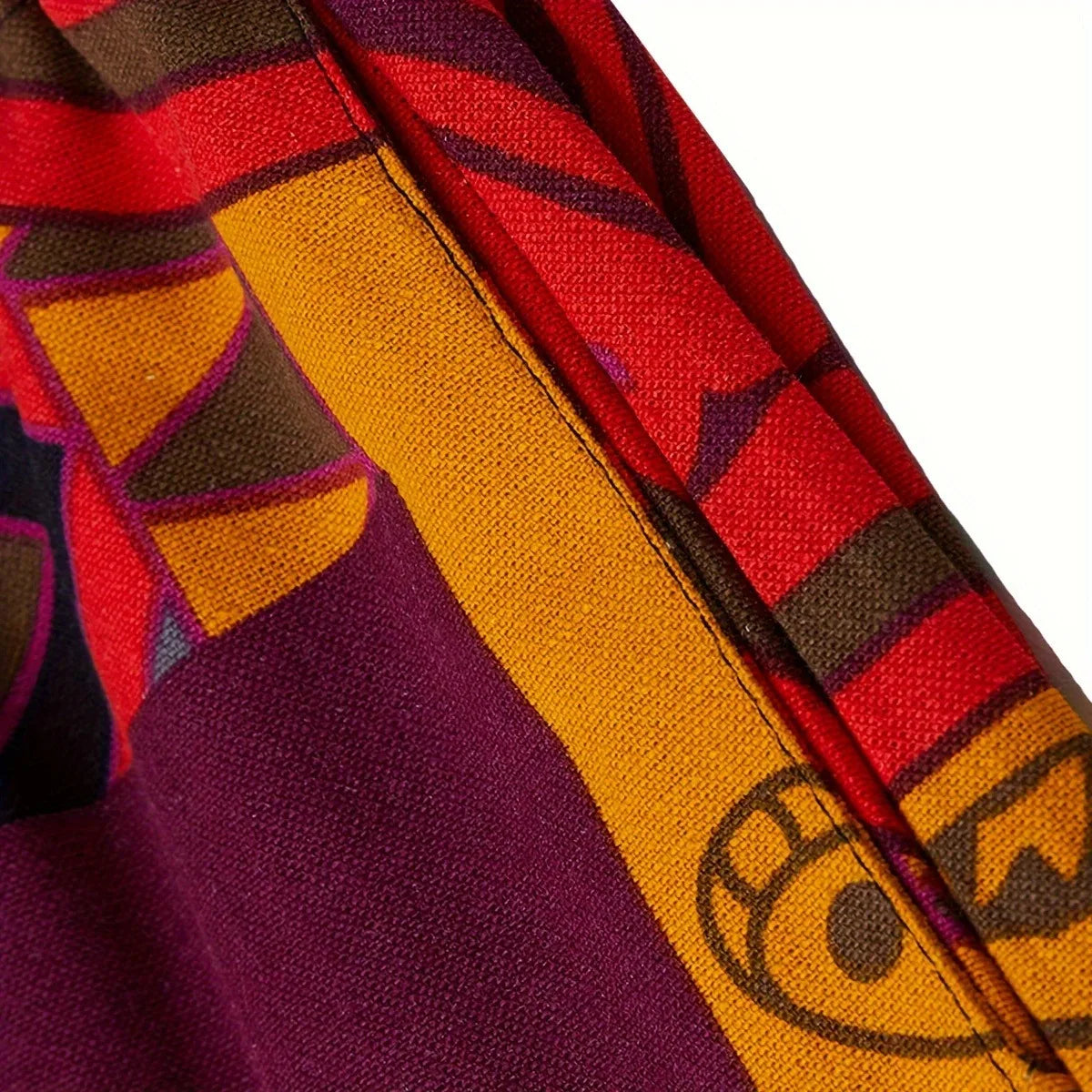 Men's Stylish Vintage Harem Pants Drop Crotch Design Casual Trousers Breathable Loose Fit Boho Pants Random Print Joggers