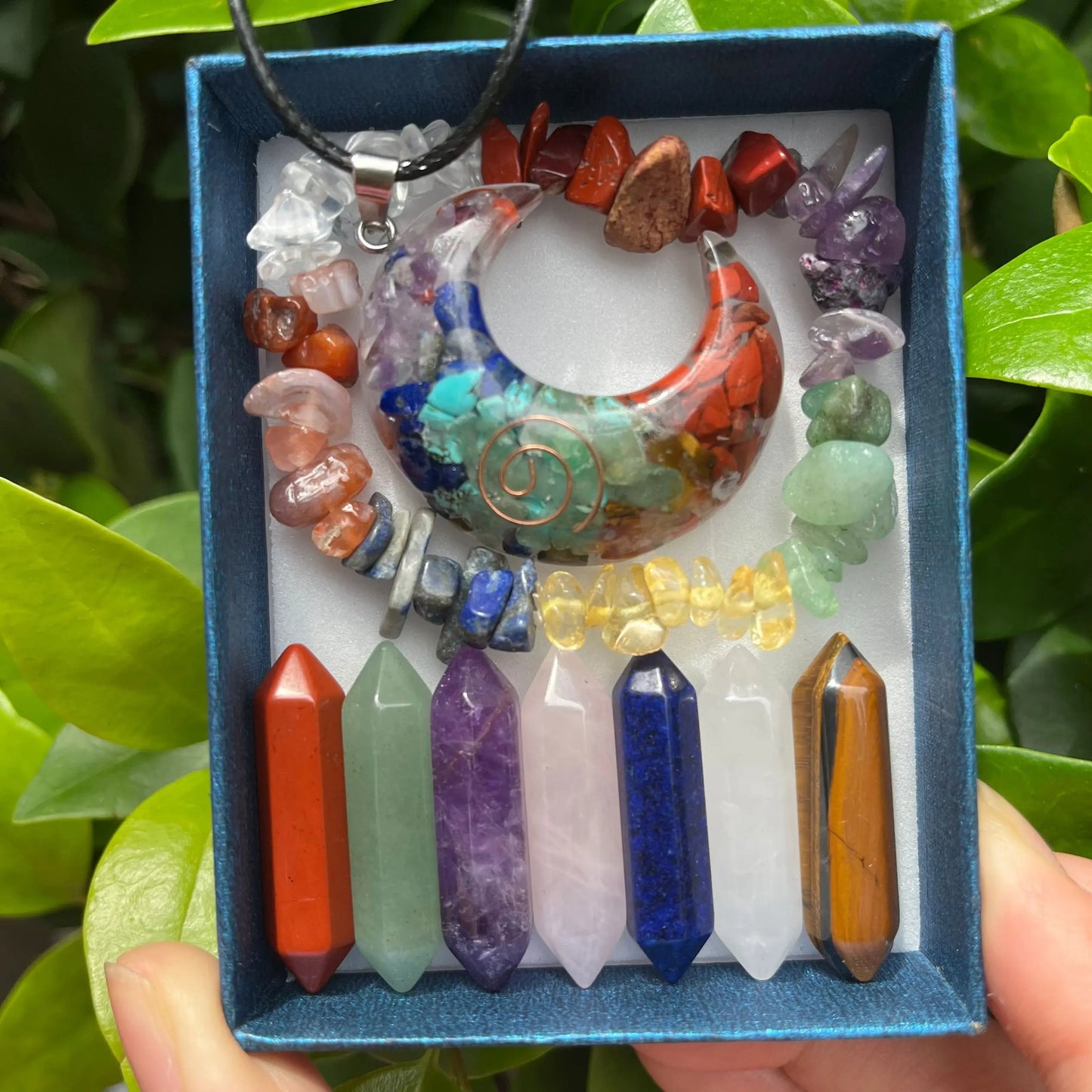 9pcs Pointed Quartz Crystal, Chakra Healing Stones And Crystals Set, Hexagon Rose Quartz Gems For Meditation Bedroom Decor