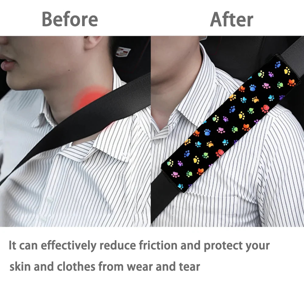 Universal Car Seat Belt Cover For Kids Adults A More Comfortable Driving Compatible With All Cars And Backpack Accessories  Dog Paw PrintPaw