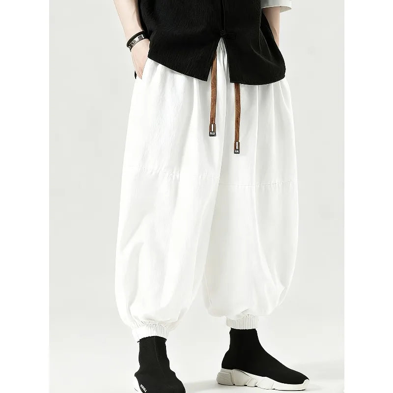 New Men Pants Fashion Korean Style Harem Loose Style Cotton Pants Man Solid Trousers