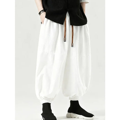 New Men Pants Fashion Korean Style Harem Loose Style Cotton Pants Man Solid Trousers