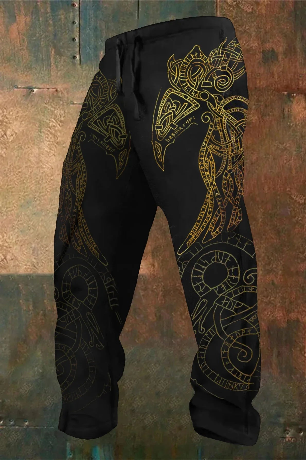 Men's Viking Retro Nordic Totem Two tone 3D Printed Casual Pants Drawstring Straight Leg Pants Summer Beach Pants