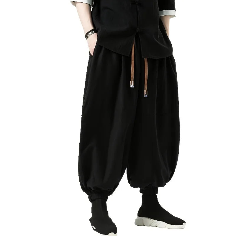 New Men Pants Fashion Korean Style Harem Loose Style Cotton Pants Man Solid Trousers